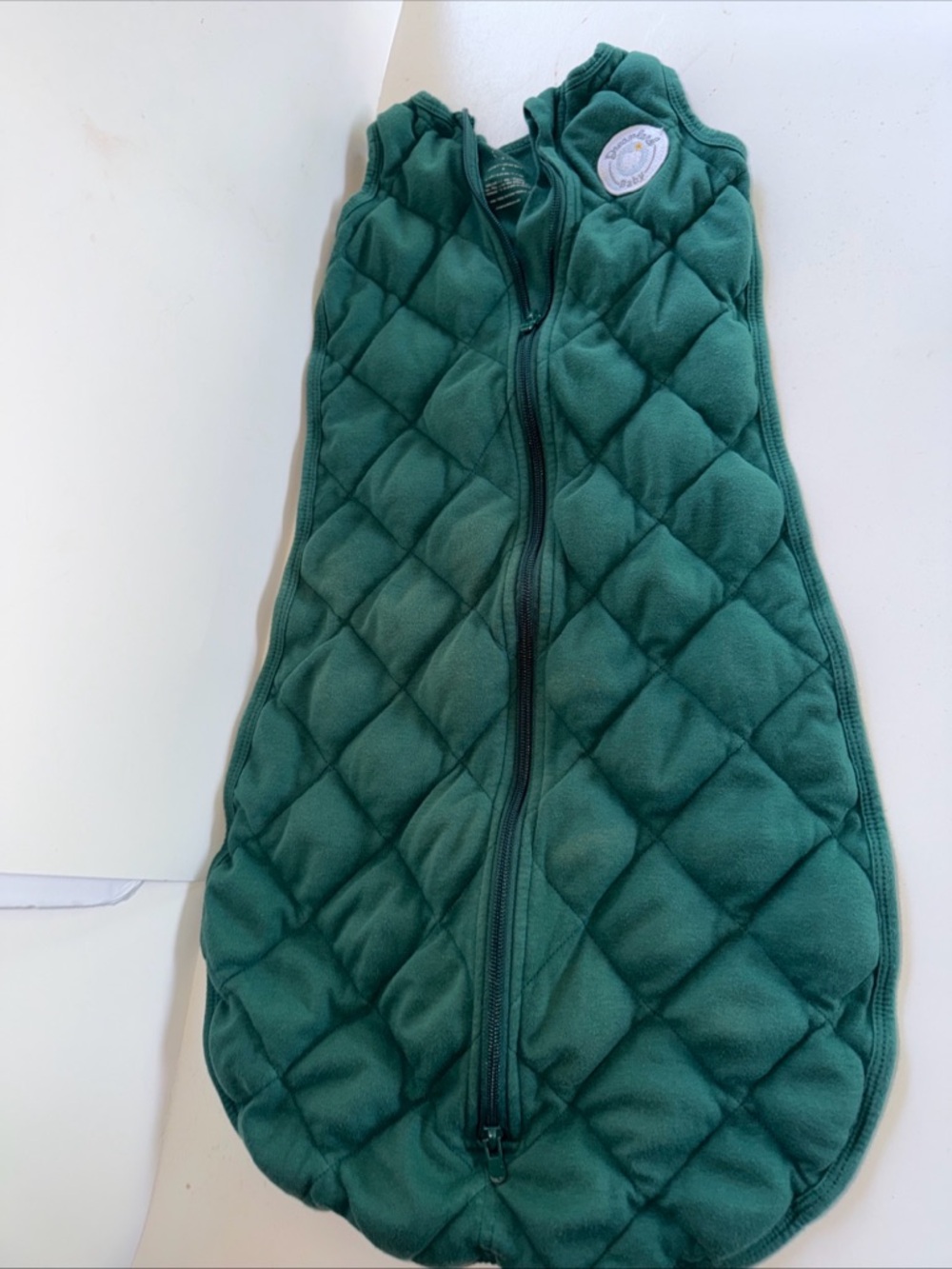 Dreamland Baby Weighted Sack 6-12 Months, 15-24 Lbs Green Size M Zip Up